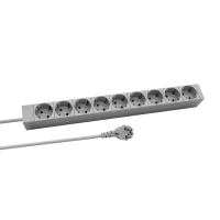 19inch 1u socket strip 9 x cee 7/3 ral7035 2