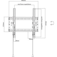 wall support for 1 lcd tv led 32-70inch wall distance: 49mm 