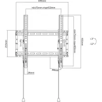 wall support for 1 lcd tv led 32-70inch wall distance: 49mm 