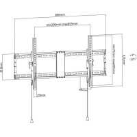 wall support for 1 lcd tv led 43-90inch wall distance: 49mm 