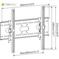 Techly Wandhalterung für 1 LCD TV LED 42"-80"