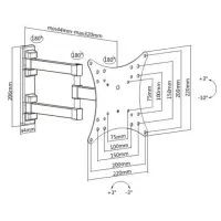 wall bracket for 1 lcd tv led 23-42inch 3 joints black 2