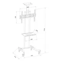 trolley floor support for lcd led tv 32-70inch with shelf 3