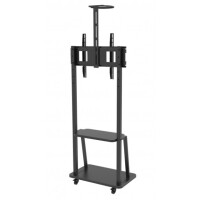 Techly Boden-TV-Halter für 32-70 TV mit Ablage schwarz 