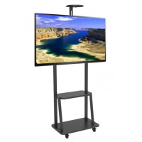 Techly Boden-TV-Halter für 32-70 TV mit Ablage schwarz 