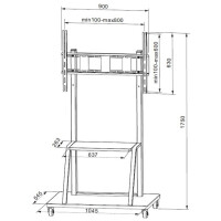 trolley floor support for lcd led tv 55-100inch with shelf 2