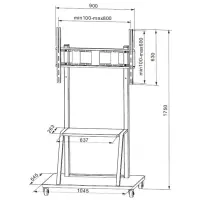 trolley floor support for lcd led tv 55-100inch with shelf 2