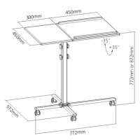 Techly Universal Trolley für Notebook / Projektor 77-87