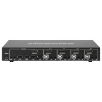 Techly KVM-Switch DisplayPort 1.2, 4-Port, mit Hub und Audio