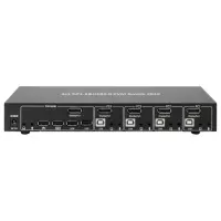 Techly KVM-Switch DisplayPort 1.2, 4-Port, mit Hub und Audio