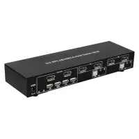 Techly KVM-Switch DisplayPort 1.2, 4-Port, mit Hub und Audio