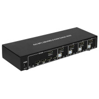 Techly KVM-Switch DisplayPort 1.2, 4-Port, mit Hub und Audio