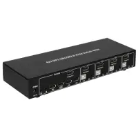 Techly KVM-Switch DisplayPort 1.2, 4-Port, mit Hub und Audio
