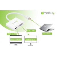 Techly Adapter - Mini DisplayPort auf HDMI/VGA 3