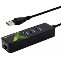 Techly Konverter 1x USB A Stecker auf 1x RJ45 Buchse & 3