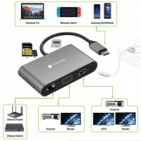 Techly USB 3.1 Typ-C Docking Station auf 2x USB 3.0 HDMI VGA