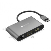 Techly USB 3.1 Typ-C Docking Station auf 2x USB 3.0 HDMI VGA