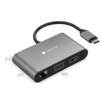 Techly USB 3.1 Typ-C Docking Station auf 2x USB 3.0 HDMI VGA