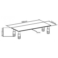 universal glass stand 580 x 210 x 130mm 4