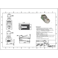 100x Modular Crimp Stecker RJ12 (6/6) E-MO 6/6G geschirmt ST