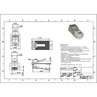 100x Modular Crimp Stecker RJ12 (6/6) E-MO 6/6G geschirmt ST