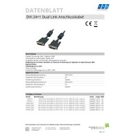 DVI-D Dual Link Kabel 2x DVI-D 24+1 Stecker-Stecker AWG24 sc