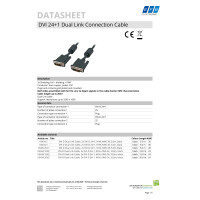 DVI-D Dual Link Kabel 2x DVI-D 24+1 Stecker-Stecker AWG24 sc