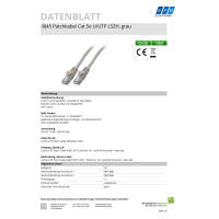 RJ45 Patchkabel Cat.5e U/UTP 2x4xAWG24/7 CCA LSZH grau 25m 2