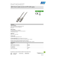RJ45 Patchkabel Cat.5e U/UTP 2x4xAWG24/7 CCA LSZH grau 25m 4