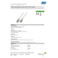 RJ45 Patchkabel Cat.5e U/UTP 2x4xAWG24/7 CCA LSZH weiß