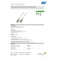 RJ45 Patchkabel Cat.5e U/UTP 2x4xAWG24/7 CCA LSZH weiß