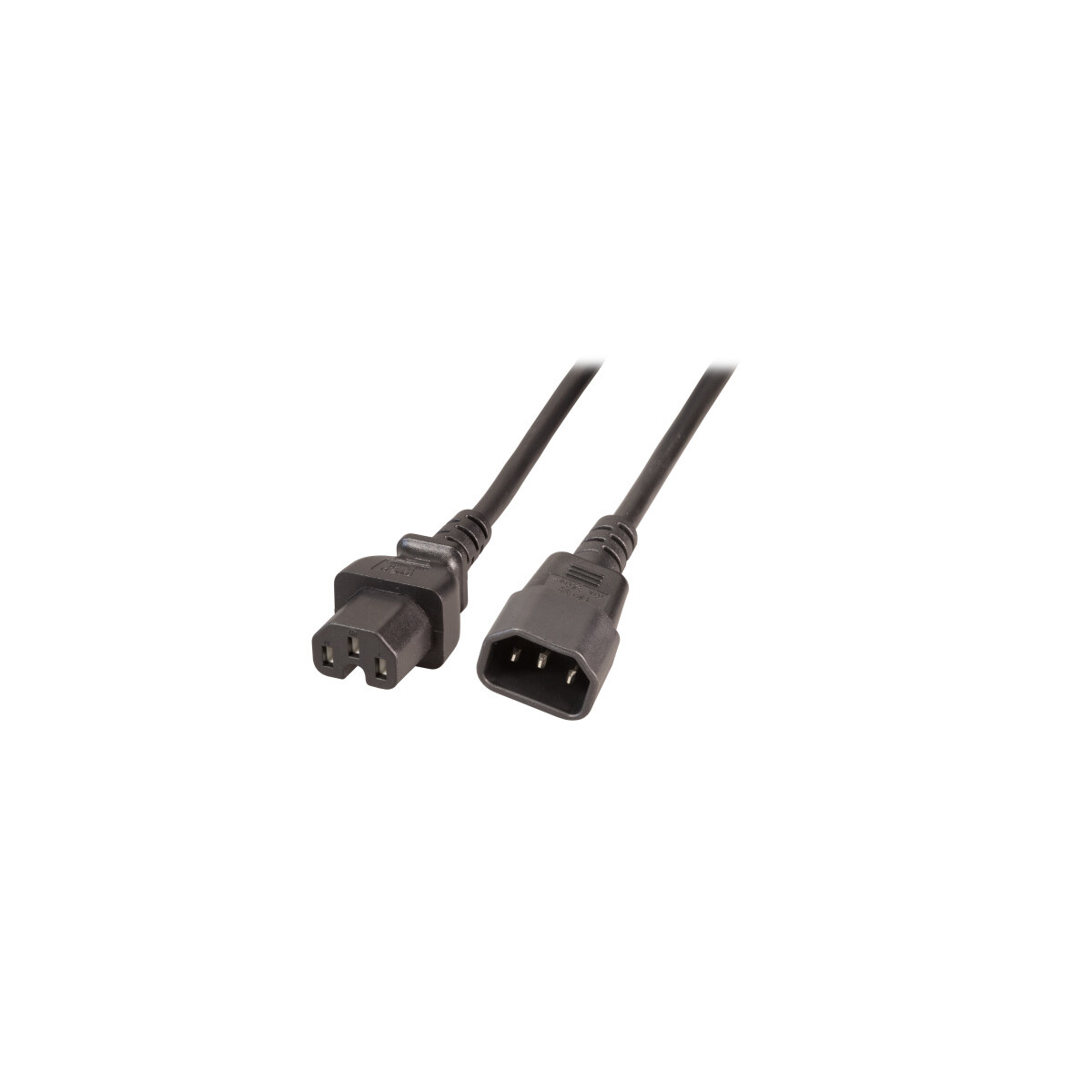 Netzkabel Warmgeräteverlängerung Kaltgerätestecker C14 180°
