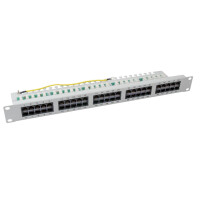ISDN Patchpanel 19 Zoll 1HE 25 | 50 Port ungeschirmt Cat.3 g