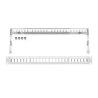 19 Zoll Patchpanel 24x Cat8.1 RJ45 Keystone Modul Verteilerf