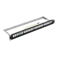 19 Zoll Patchpanel 24x Cat8.1 RJ45 Keystone Modul Verteilerf