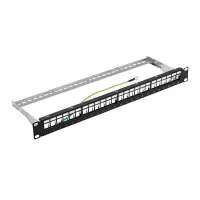 19 Zoll Patchpanel 24x Cat8.1 RJ45 Keystone Modul Verteilerf
