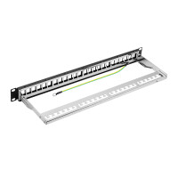 19 Zoll Patchpanel 24x Cat8.1 RJ45 Keystone Modul Verteilerf