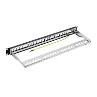 19 Zoll Patchpanel 24x Cat8.1 RJ45 Keystone Modul Verteilerf