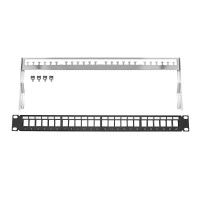 19 Zoll Patchpanel 24x Cat8.1 RJ45 Keystone Modul Verteilerf