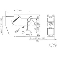 E-DAT modul Keystone Holder 1-Port for DIN-Rail plastic 2