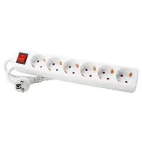 socket strip 6x protective contact with  gallery