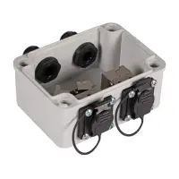 IP67 Verteilerbox Cat.6A mit 2xRJ45 Ports und 2xM16 Verschra