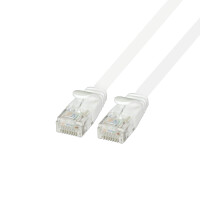 flat patch cable cat.6a black & white 2