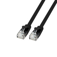 flat patch cable cat.6a black & white 3