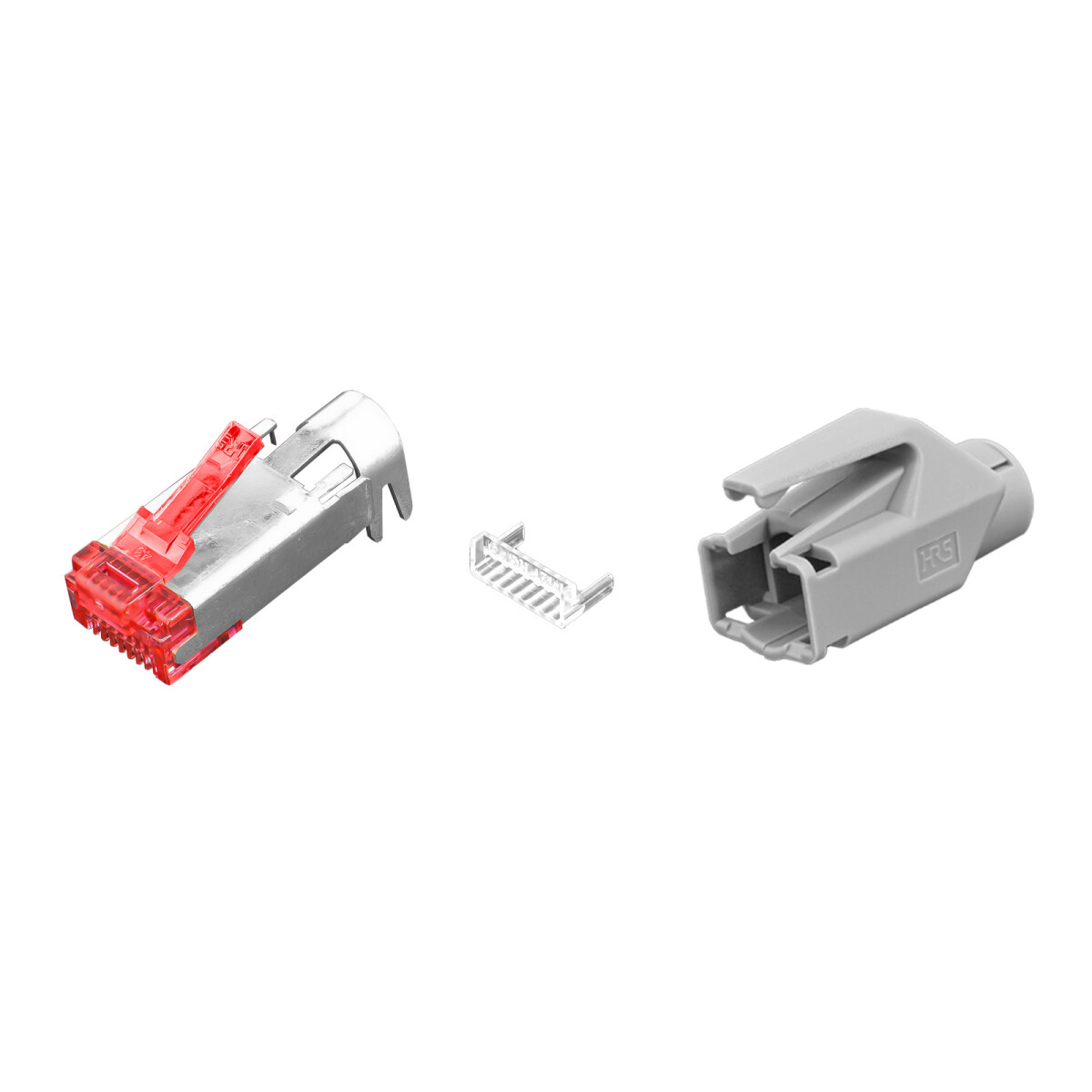 Hirose TM21 Crimp Stecker Cat.6 RJ45 mit Knickschutzhülle un