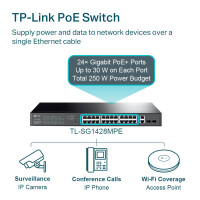 TP-LINK Netzwerk Switch 28 Port Gigabit Ethernet (1 GBit/s) 