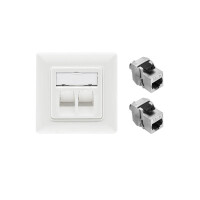Netzwerkdose Datendose cat.8 1x | 2x Keystone RJ45 integrier