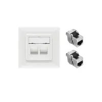 Netzwerkdose Datendose cat.8 1x | 2x Keystone RJ45 integrier
