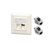 Netzwerkdose Datendose cat.8 1x | 2x Keystone RJ45 integrier