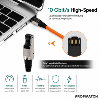 profipatch cat.6a 500mhz rj45 connector shielded toolless 2